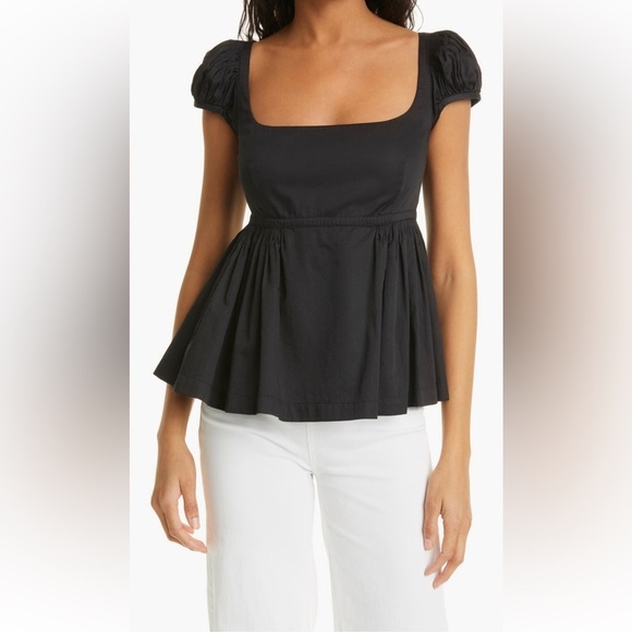 Rebecca Taylor Puff Sleeve Black Blouse. New With Tags. - Picture 1 of 12